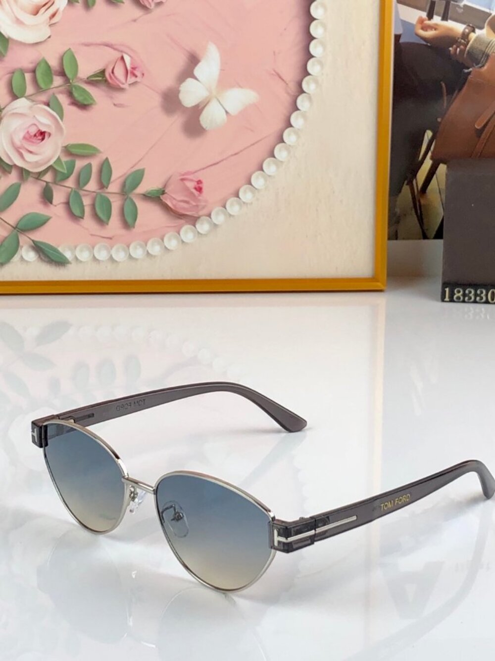 TOM FORD - Cat-Eye Blue Sunglasses